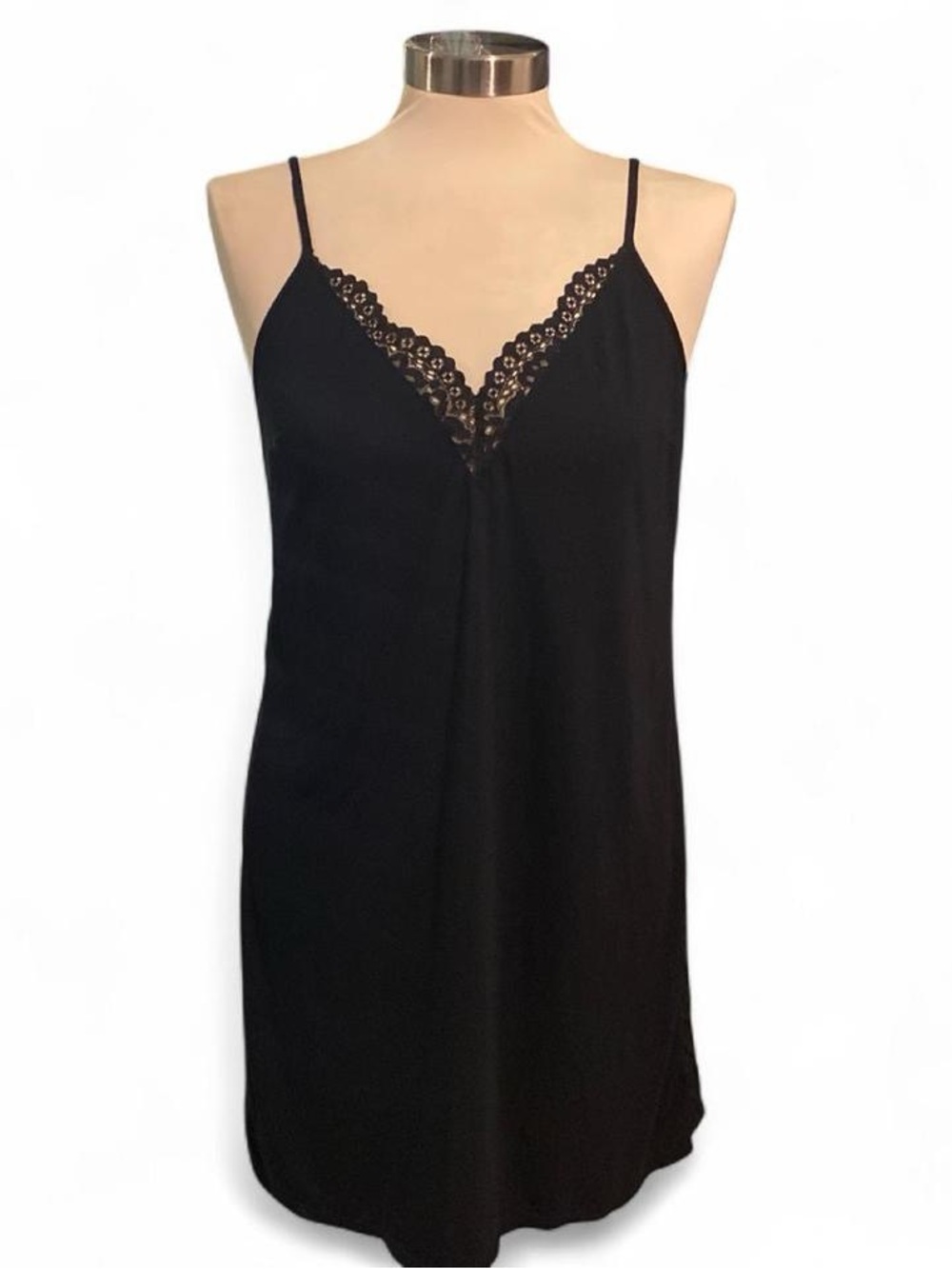 Victoria's Secret Black Lace-Trim Nighty